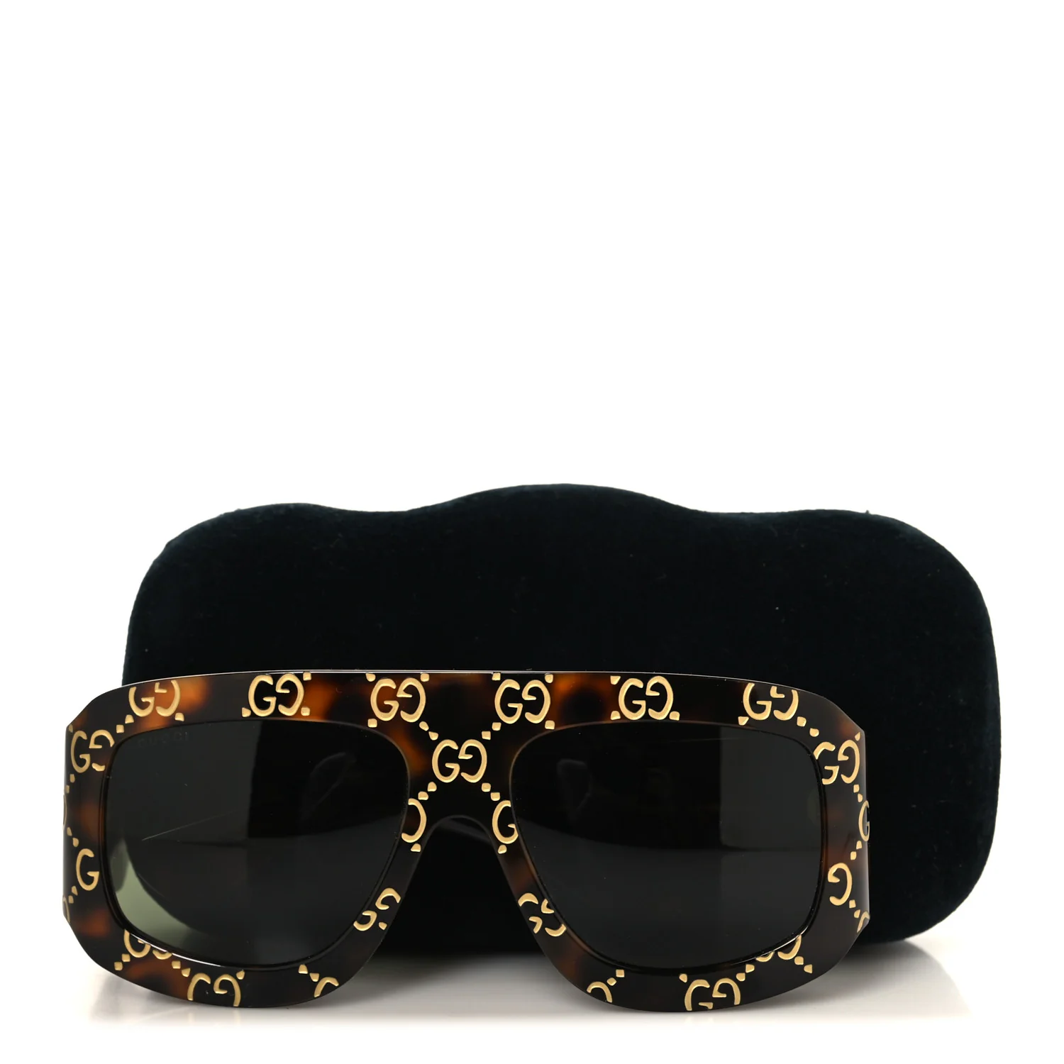 Acetate Monogram Shield Sunglasses GG0983S Havana - Image 7