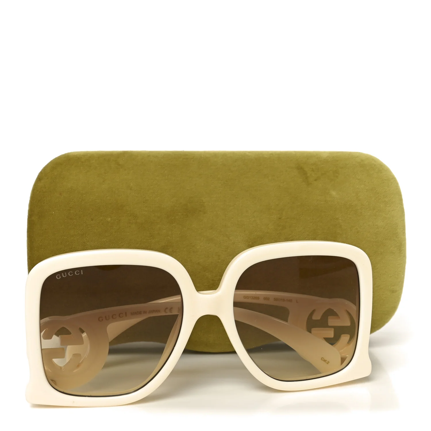 Acetate Rectangle Frame Sunglasses GG1326S White - Image 7