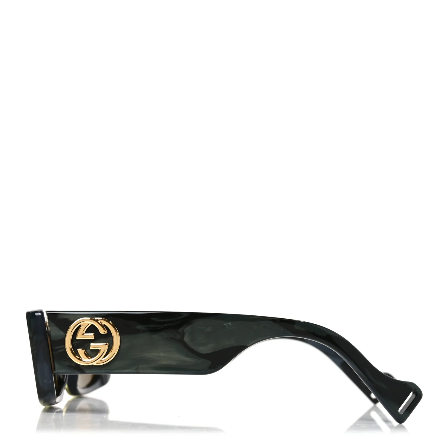 Acetate Rectangular GG0516S Sunglasses Green Bronze - Image 3