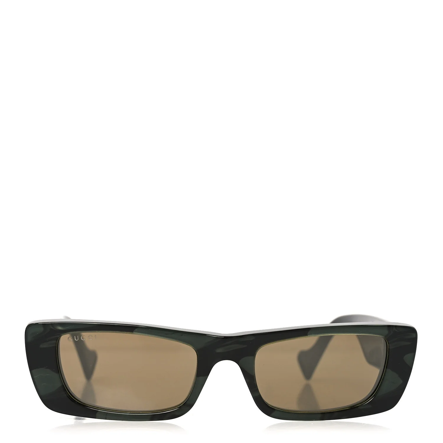 Acetate Rectangular Sunglasses GG0516S Green Bronze - Image 2