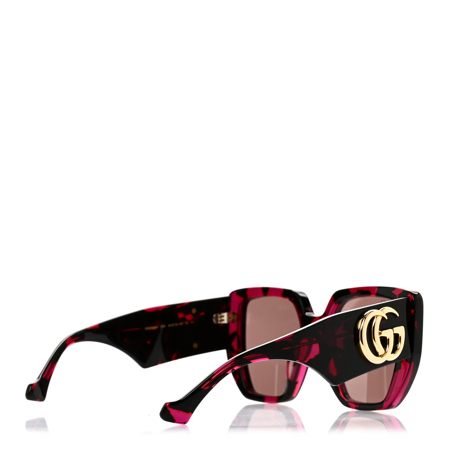 Acetate Square Frame Sunglasses GG0956S Black Pink - Image 4
