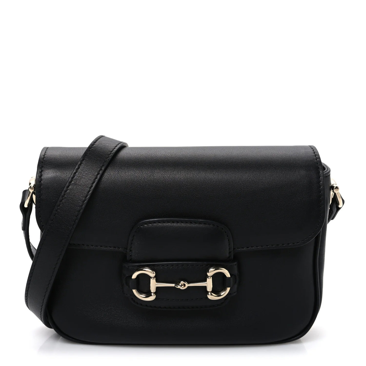 Arabella Calfskin Horsebit 1955 Shoulder Bag Black