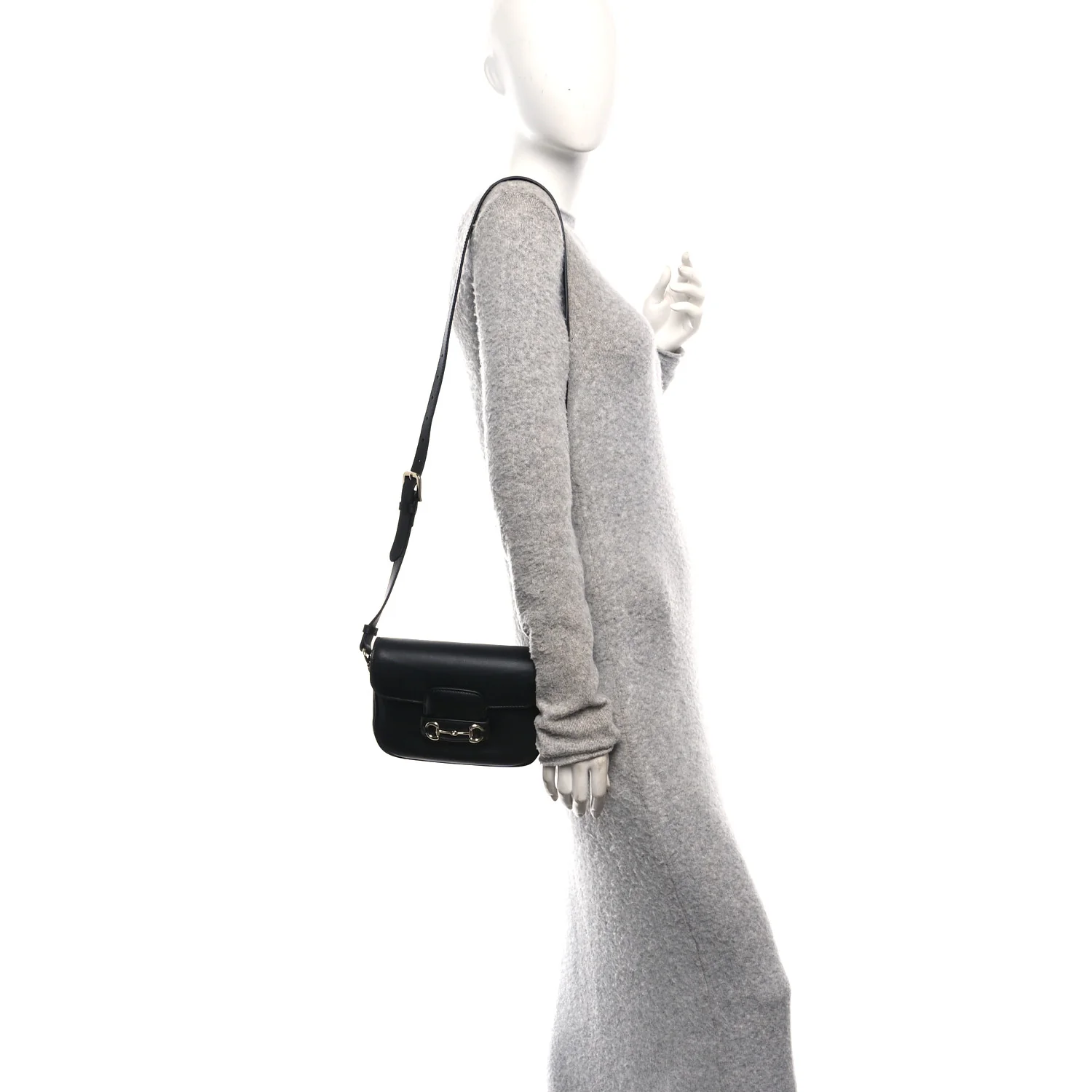 Arabella Calfskin Horsebit 1955 Shoulder Bag Black - Image 2