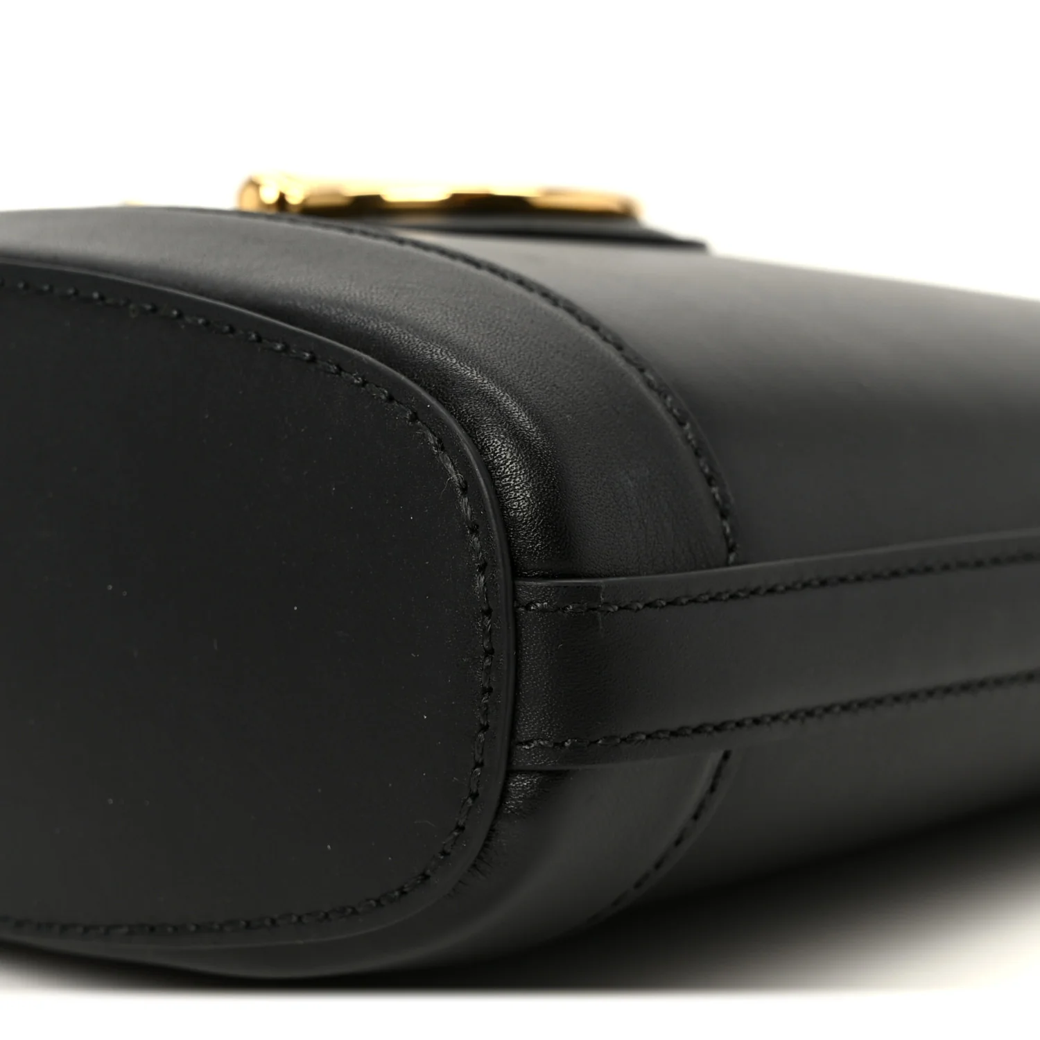 Arabella Calfskin Horsebit 73 Medium Bucket Bag Black - Image 10
