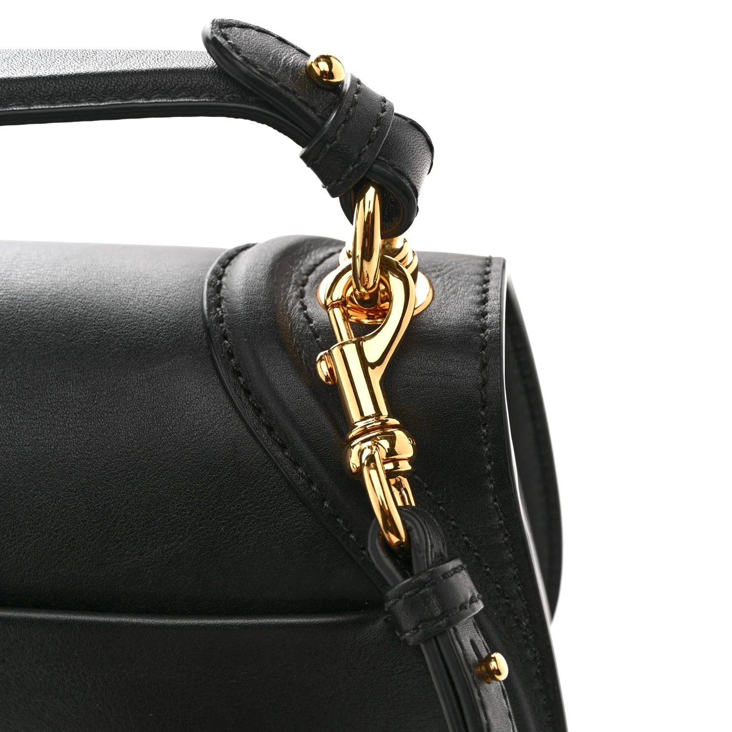 Arabella Calfskin Medium Blondie Top Handle Bag  Black - Image 13