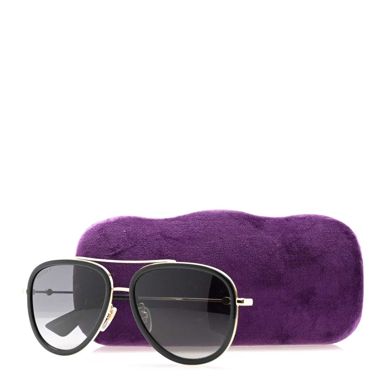 Aviator Sunglasses GG0062S Black Gold - Image 8