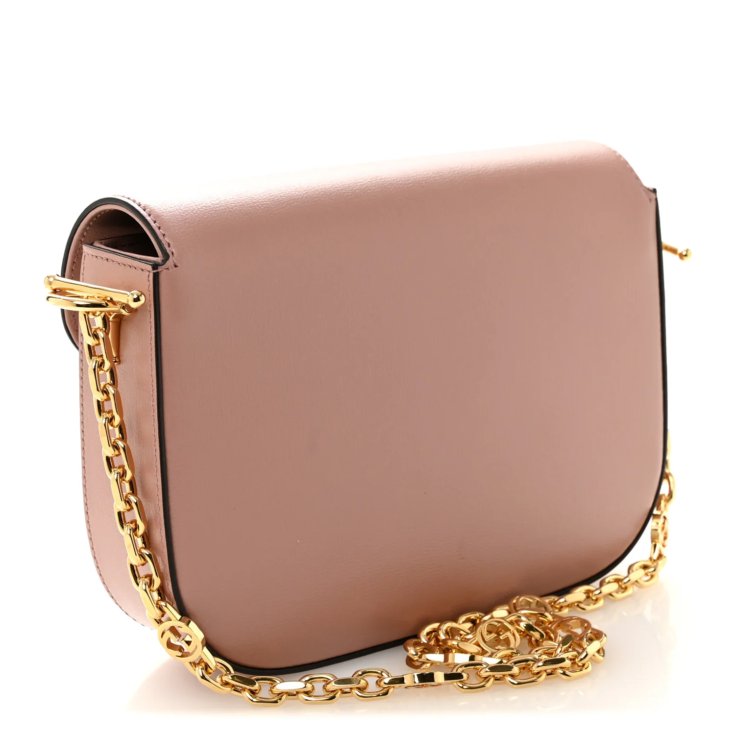 Azalea Calfskin Crystal GG Monogram Mini Horsebit 1955 Shoulder Bag Dusty Rose - Image 3