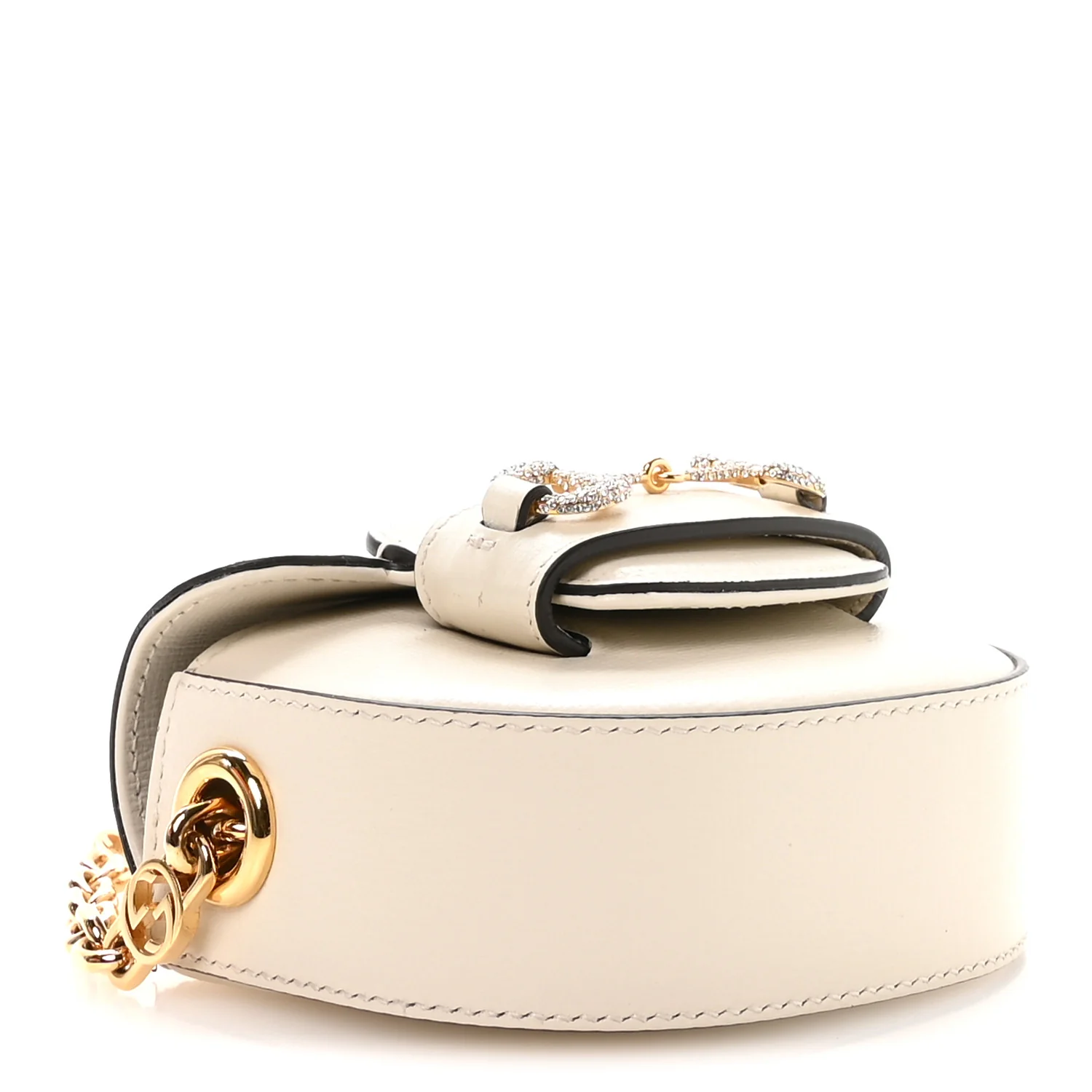 Azalea Calfskin Crystal GG Monogram Mini Horsebit 1955 Waist Bag Mystic White - Image 4