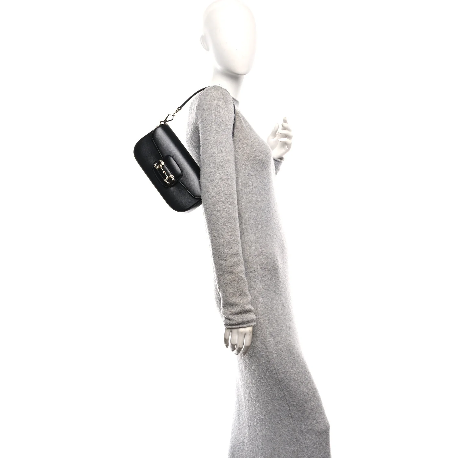 Azalea Calfskin Crystal Small Horsebit 1955 Bag Black - Image 2