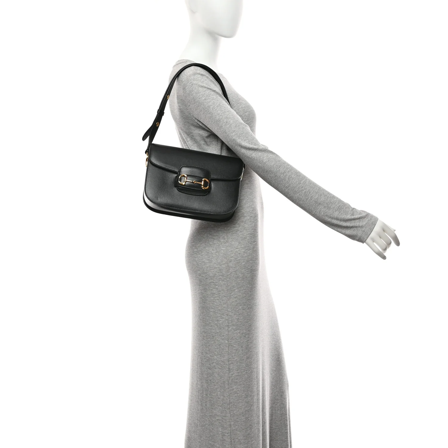 Azalea Calfskin Horsebit 1955 Shoulder Bag Black - Image 2