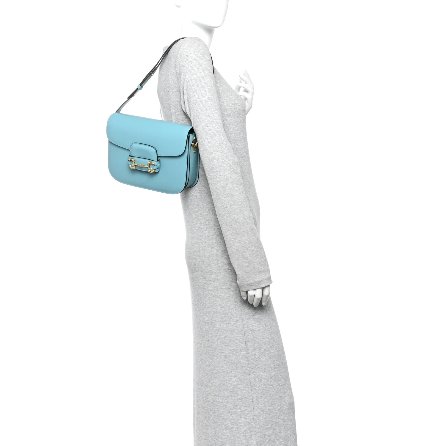 Azalea Calfskin Horsebit 1955 Shoulder Bag Dusty Azure - Image 2