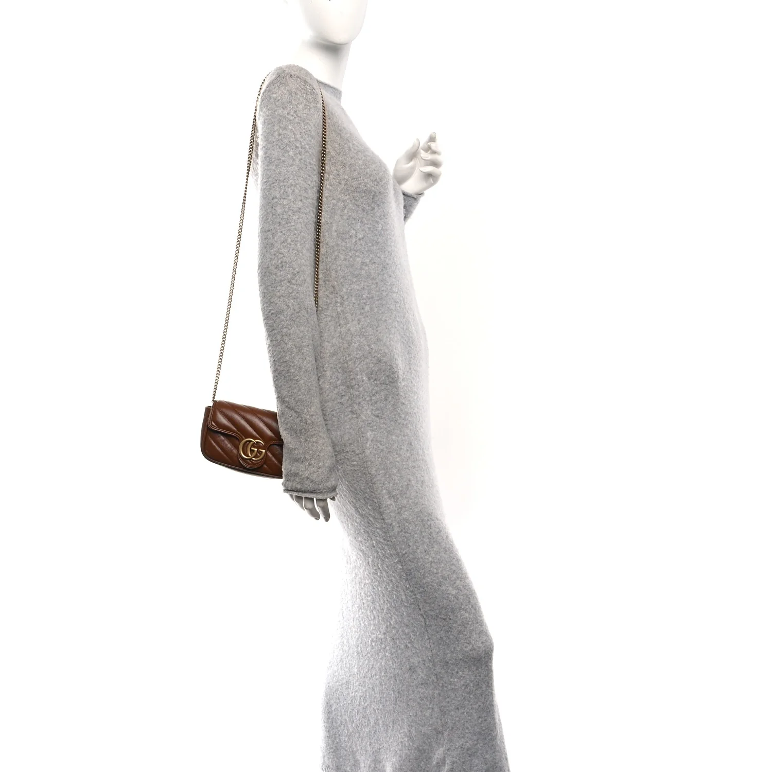 Azalea Calfskin Matelasse Diagonal Super Mini GG Marmont Shoulder Bag Cuir - Image 2