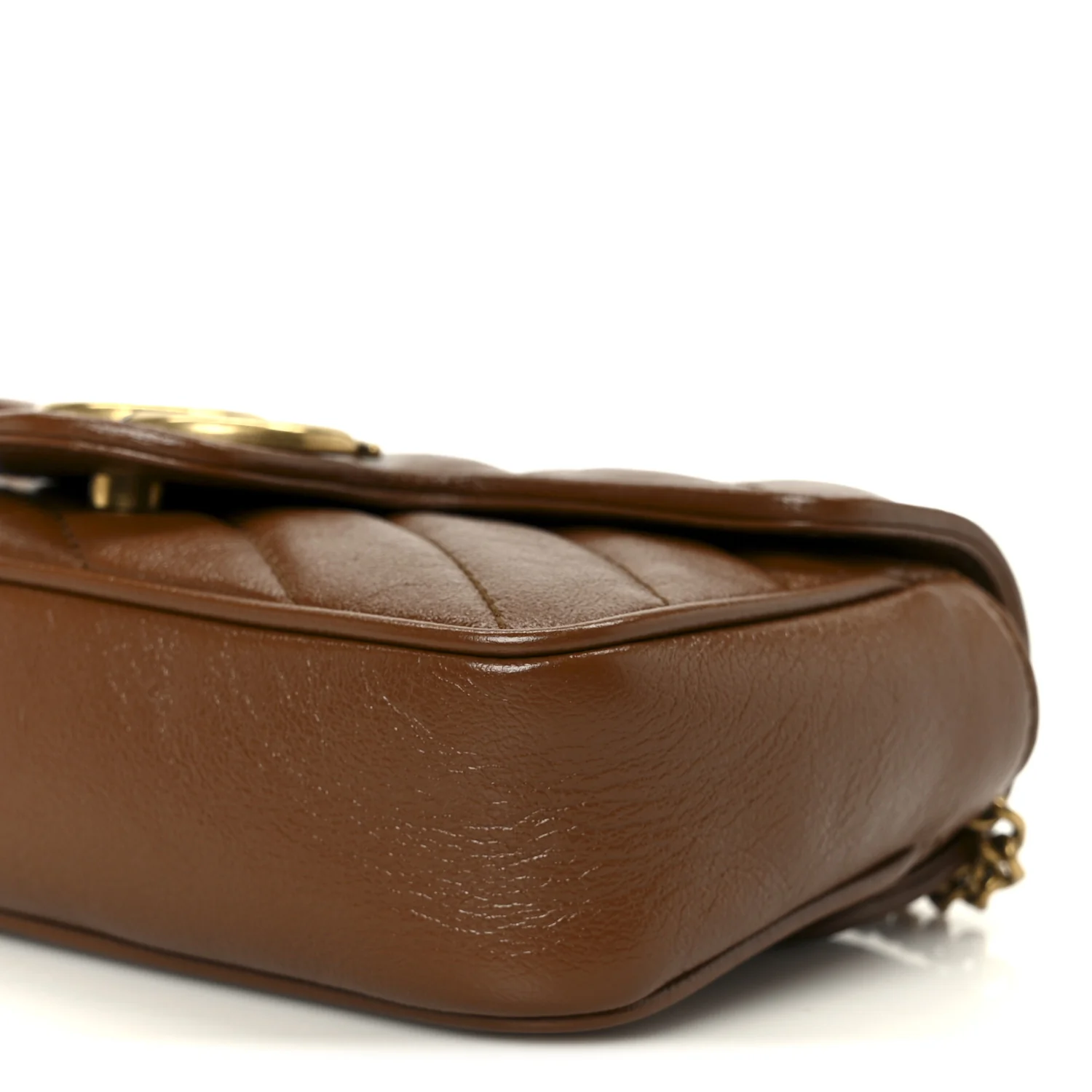 Azalea Calfskin Matelasse Diagonal Super Mini GG Marmont Shoulder Bag Cuir - Image 10