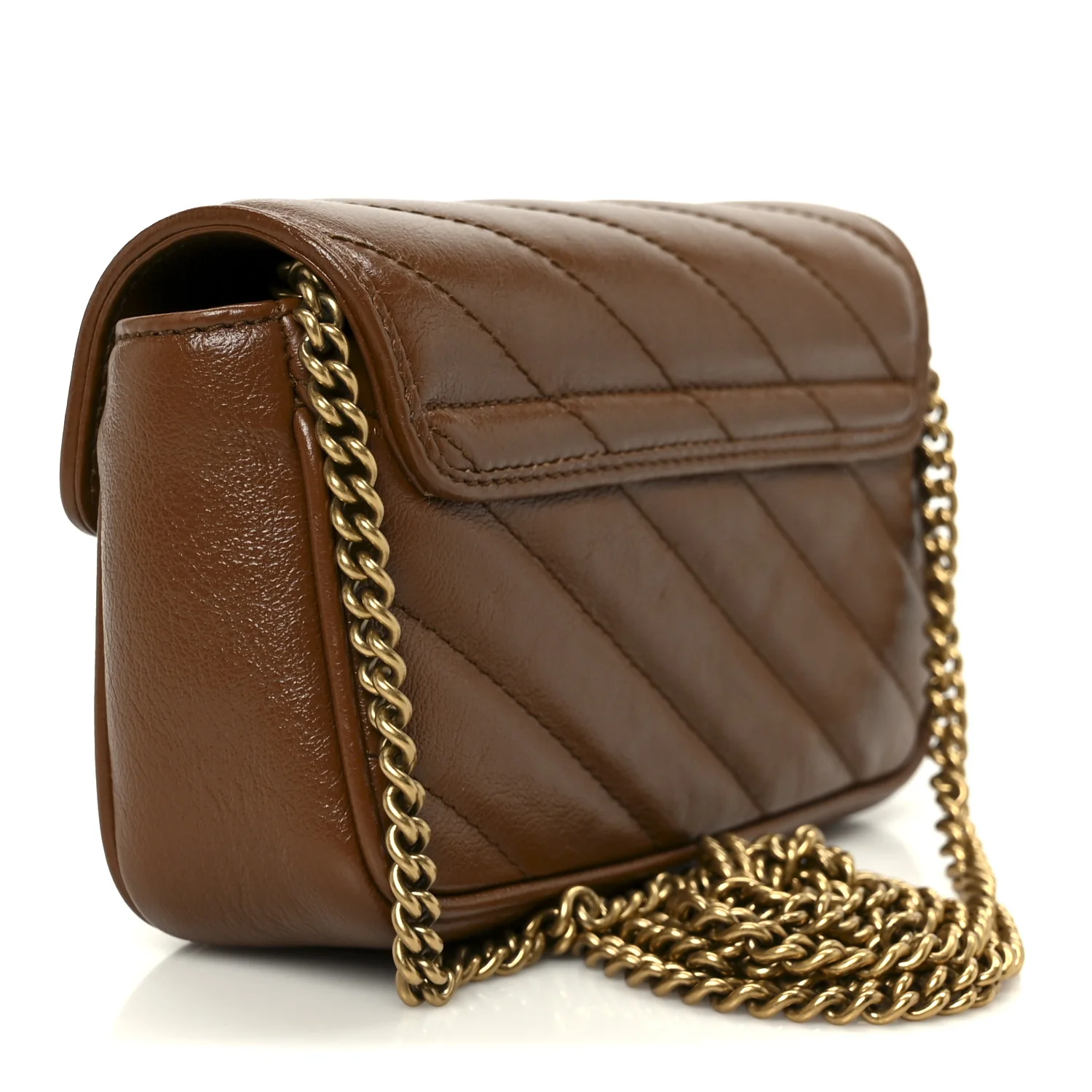 Azalea Calfskin Matelasse Diagonal Super Mini GG Marmont Shoulder Bag Cuir - Image 3