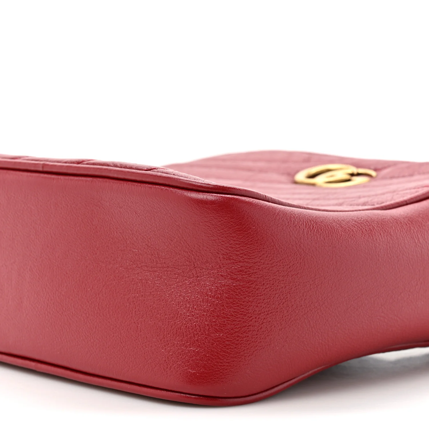 Azalea Calfskin Matelasse Diagonal Tall GG Marmont Crossbody Bag Romantic Cerise - Image 10