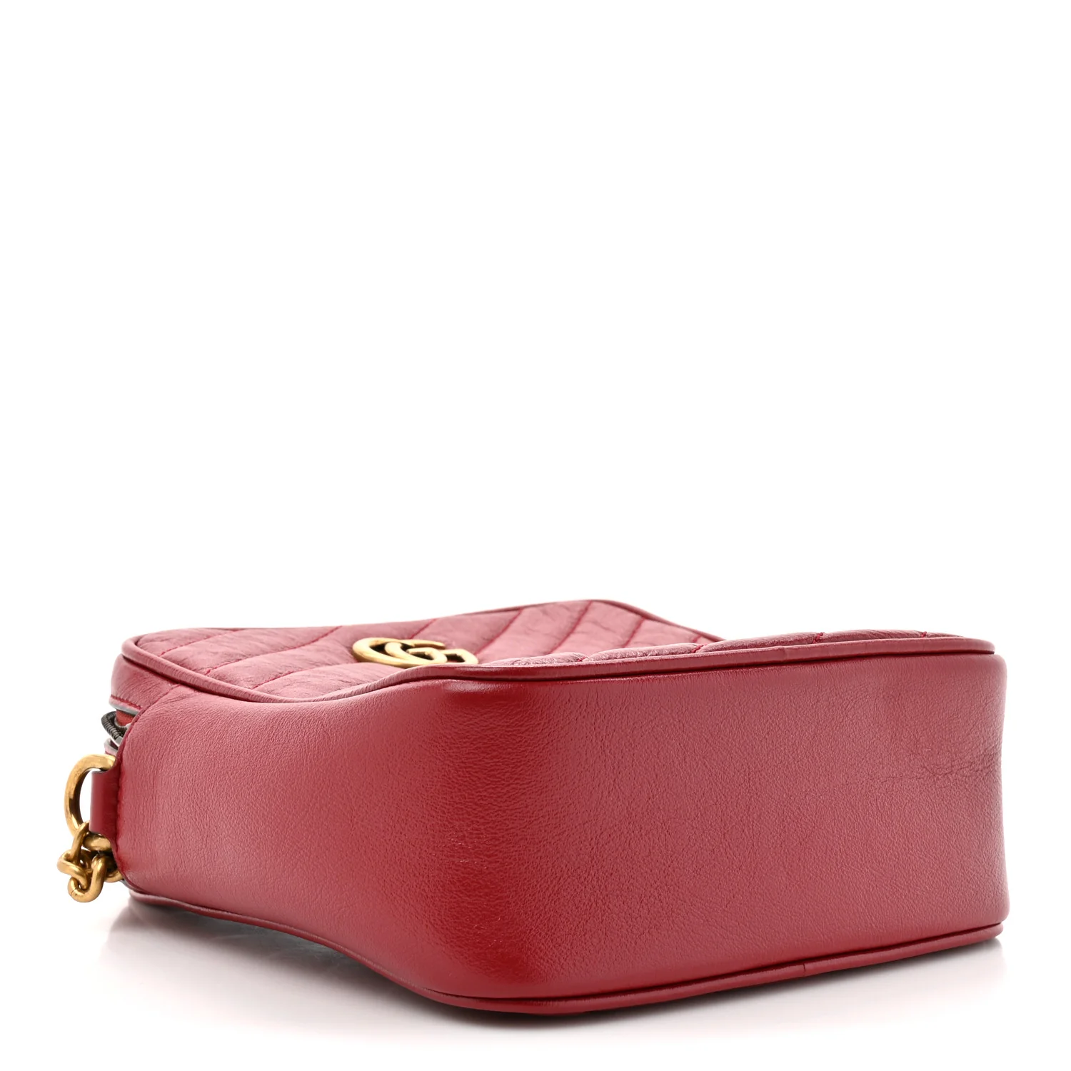 Azalea Calfskin Matelasse Diagonal Tall GG Marmont Crossbody Bag Romantic Cerise - Image 4