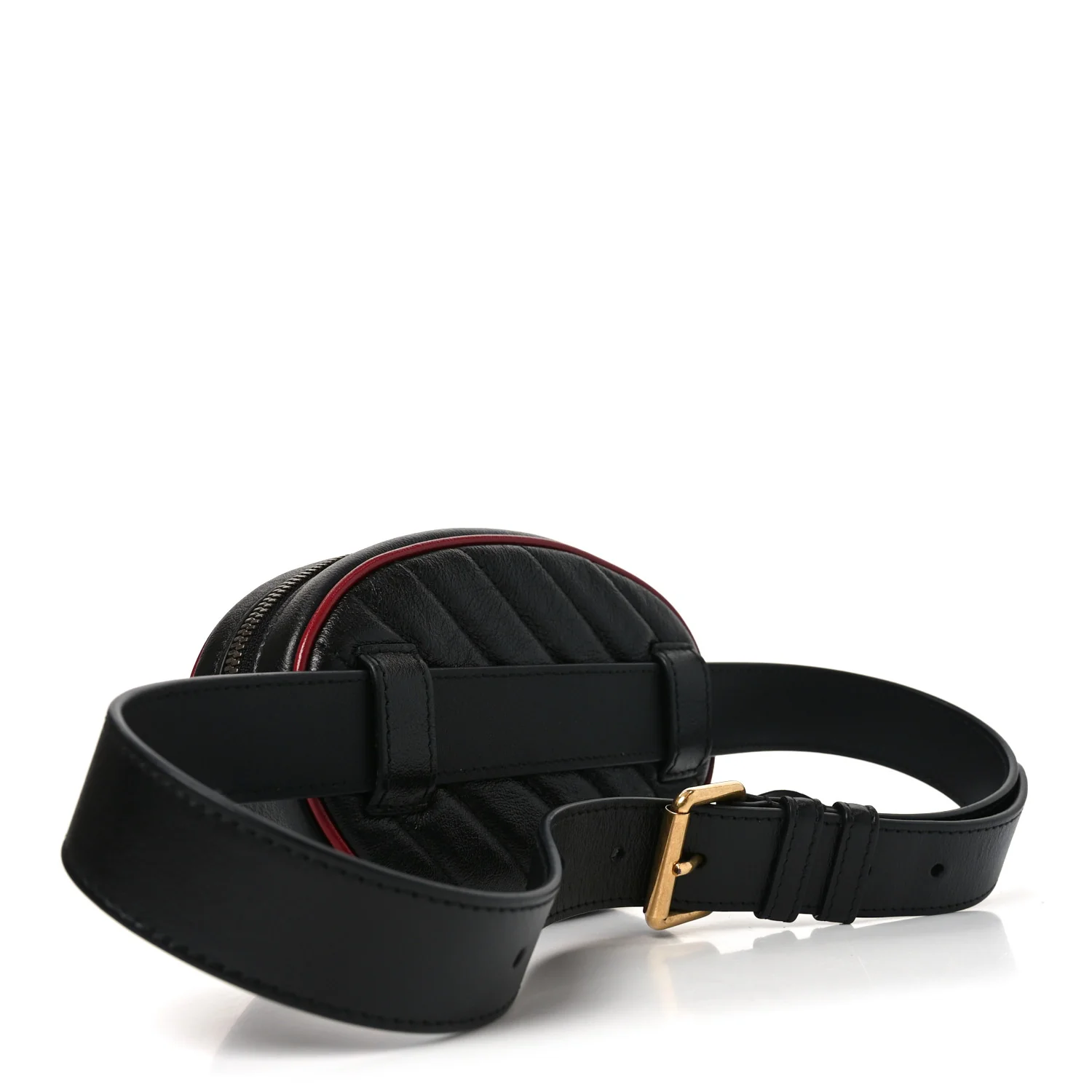 Azalea Calfskin Matelasse Diagonal Torchon GG Marmont Belt Bag 75 30 Black Romantic Cerise - Image 2