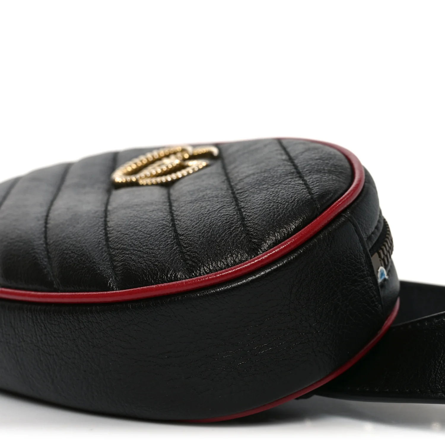 Azalea Calfskin Matelasse Diagonal Torchon GG Marmont Belt Bag 75 30 Black Romantic Cerise - Image 9