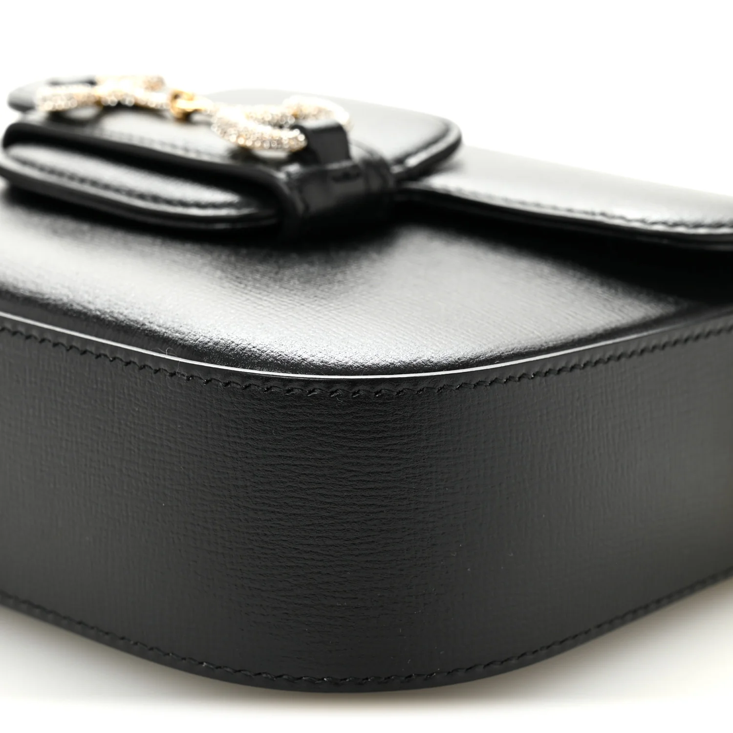 Azalea Calfskin Mini Crystal Horsebit 1955 Shoulder Bag Black - Image 11