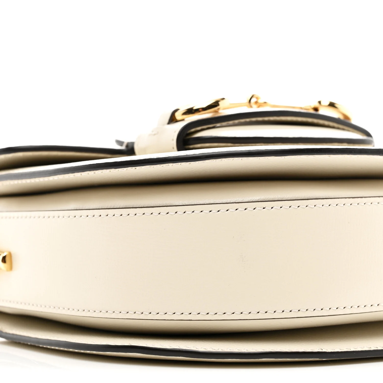 Azalea Calfskin Mini Horsebit 1955 Rounded Shoulder Bag Mystic White - Image 9