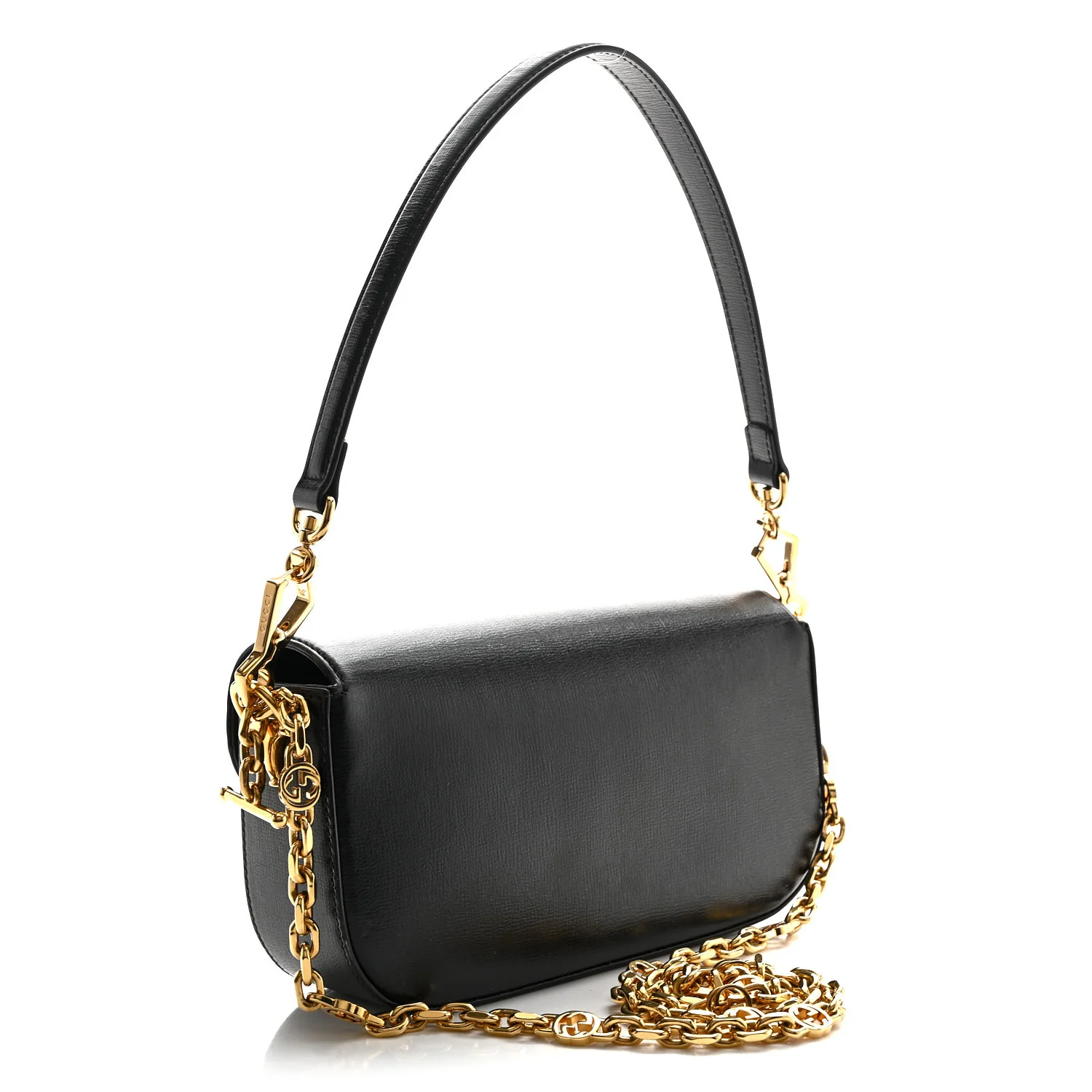 Azalea Calfskin Small Horsebit 1955 Chain Shoulder Bag Black - Image 3