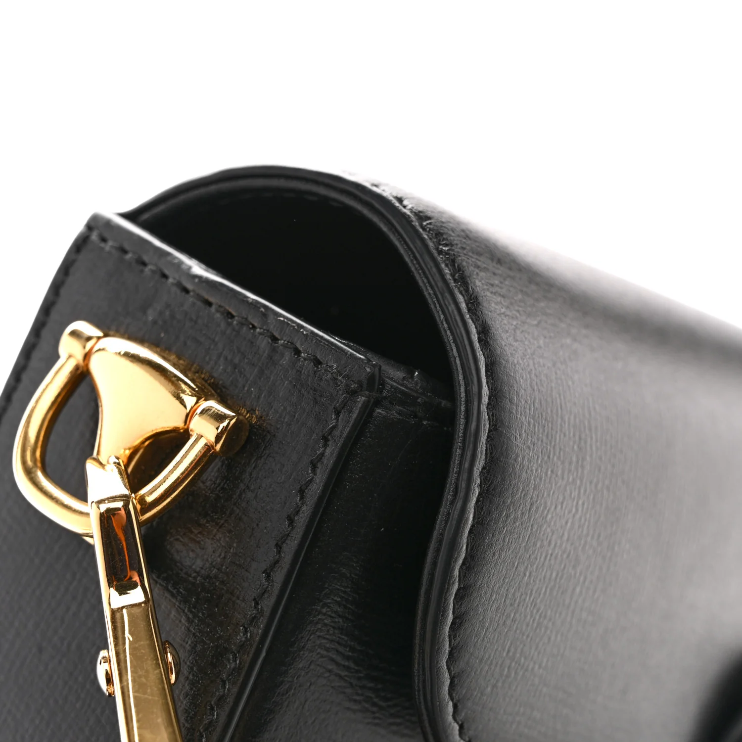Azalea Calfskin Small Horsebit 1955 Chain Shoulder Bag Black - Image 14