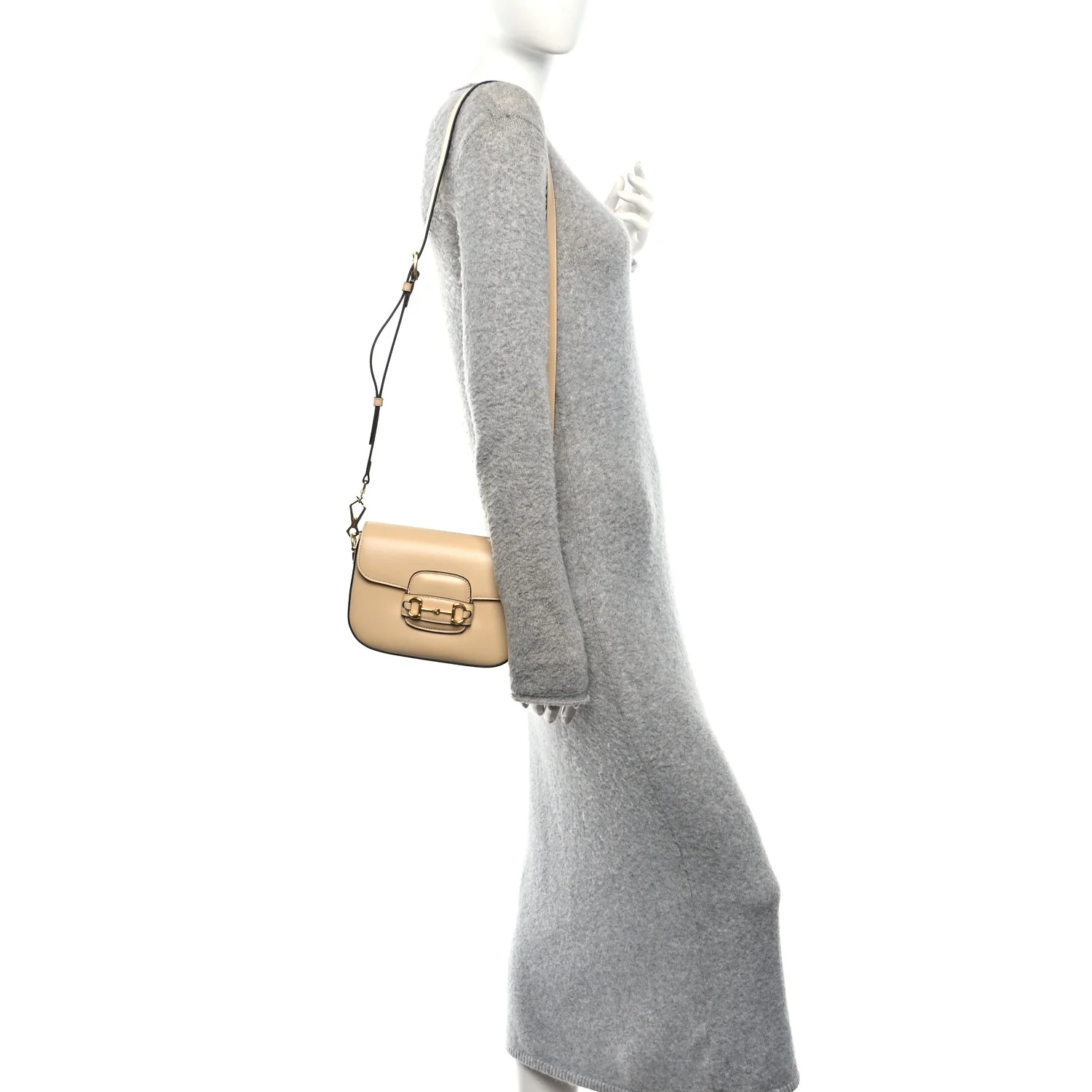 Azalea Calfskin Web Mini Horsebit 1955 Shoulder Bag Bubble Tea - Image 2
