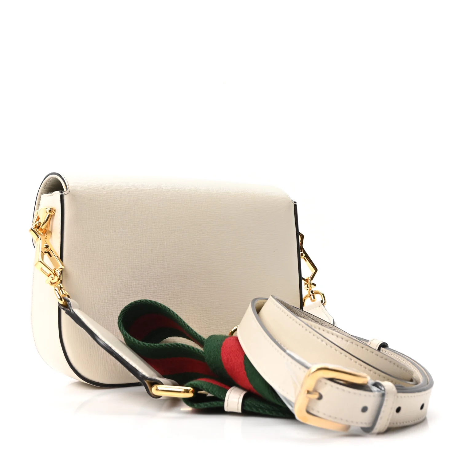 Azalea Calfskin Web Mini Horsebit 1955 Shoulder Bag Mystic White - Image 3