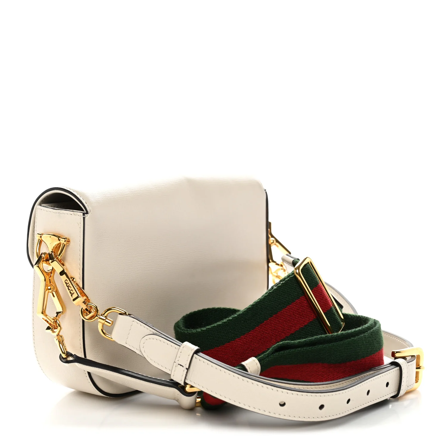 Azalea Calfskin Web Mini Horsebit 1955 Shoulder Bag Mystic White - Image 3