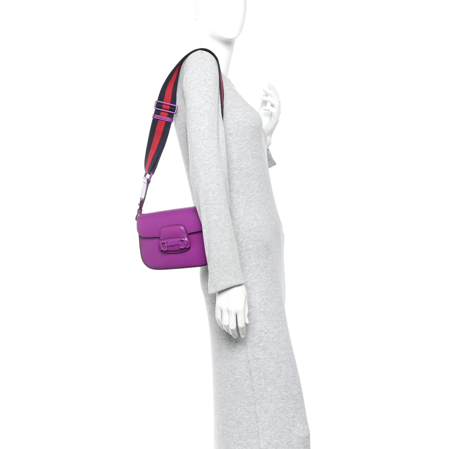 Azalea Calfskin Web Monochrome Small Horsebit 1955 Shoulder Bag  Spicy Cyclamin - Image 2