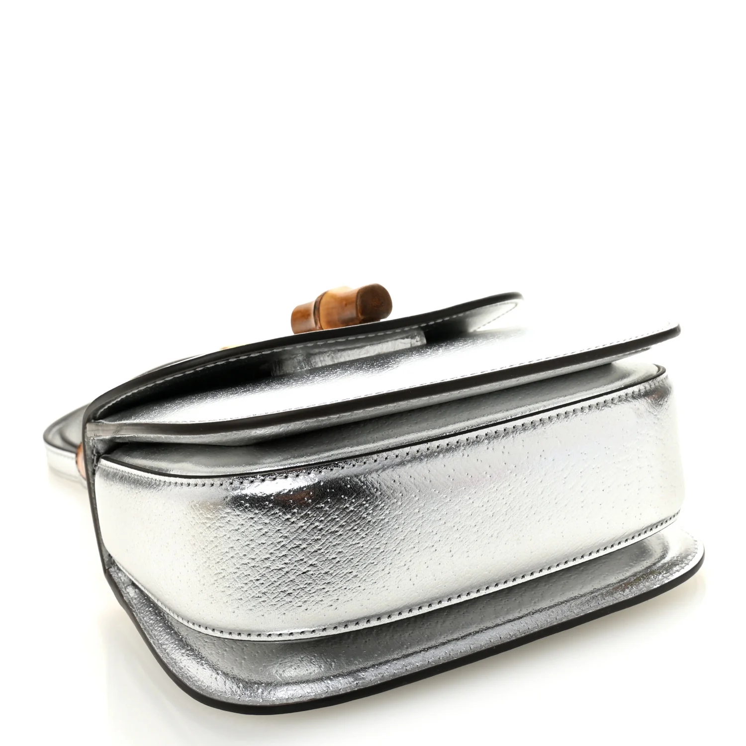 Boarded Dyana Lux Calfskin Mini Bamboo 1947 Top Handle Bag Silver - Image 4