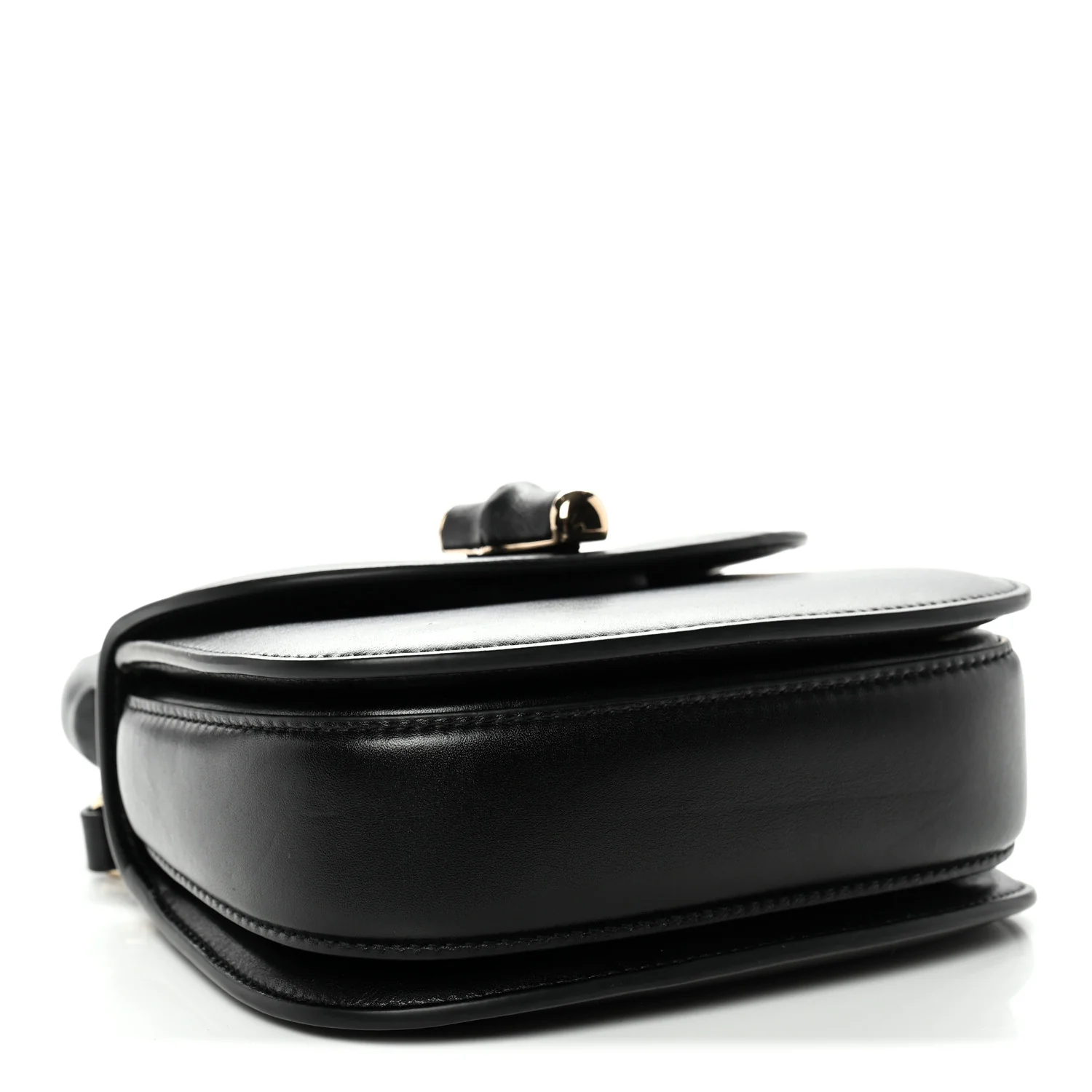 Boarded Dyana Lux Calfskin Web Monochrome Mini Bamboo 1947 Top Handle Bag Black - Image 5