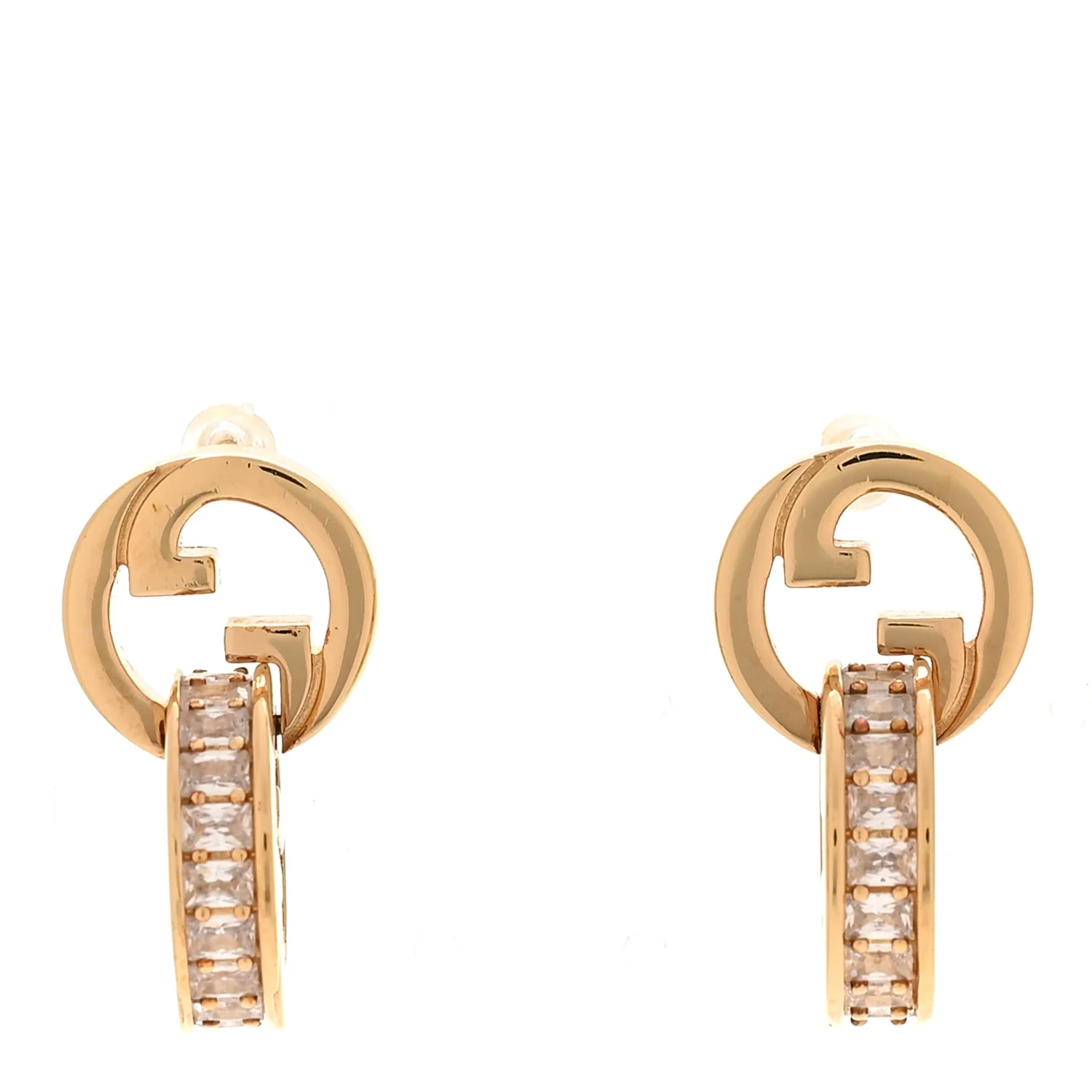 Brass Crystal Blondie Intertwined Earrings Light Gold