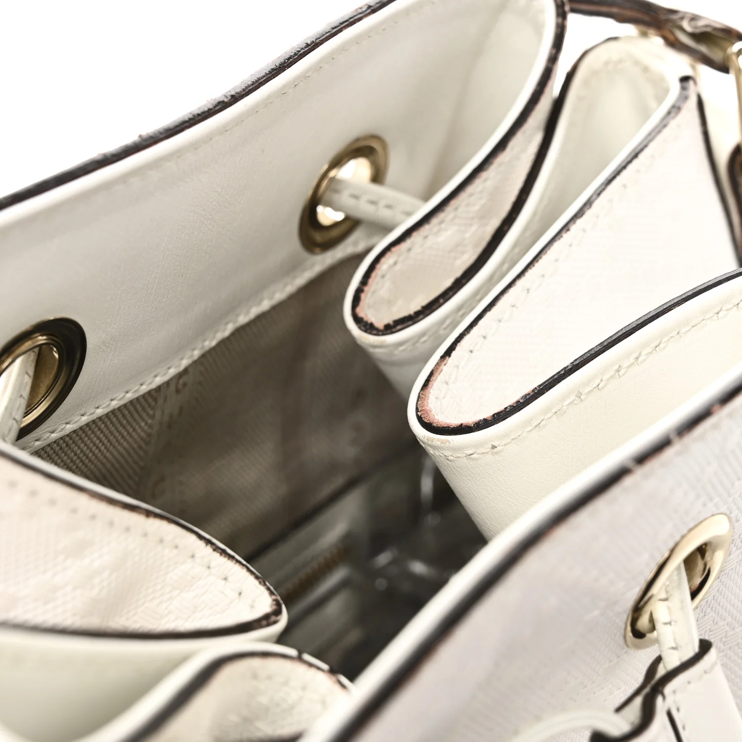 Bright Diamante Medium Bucket Bag Great White - Image 11