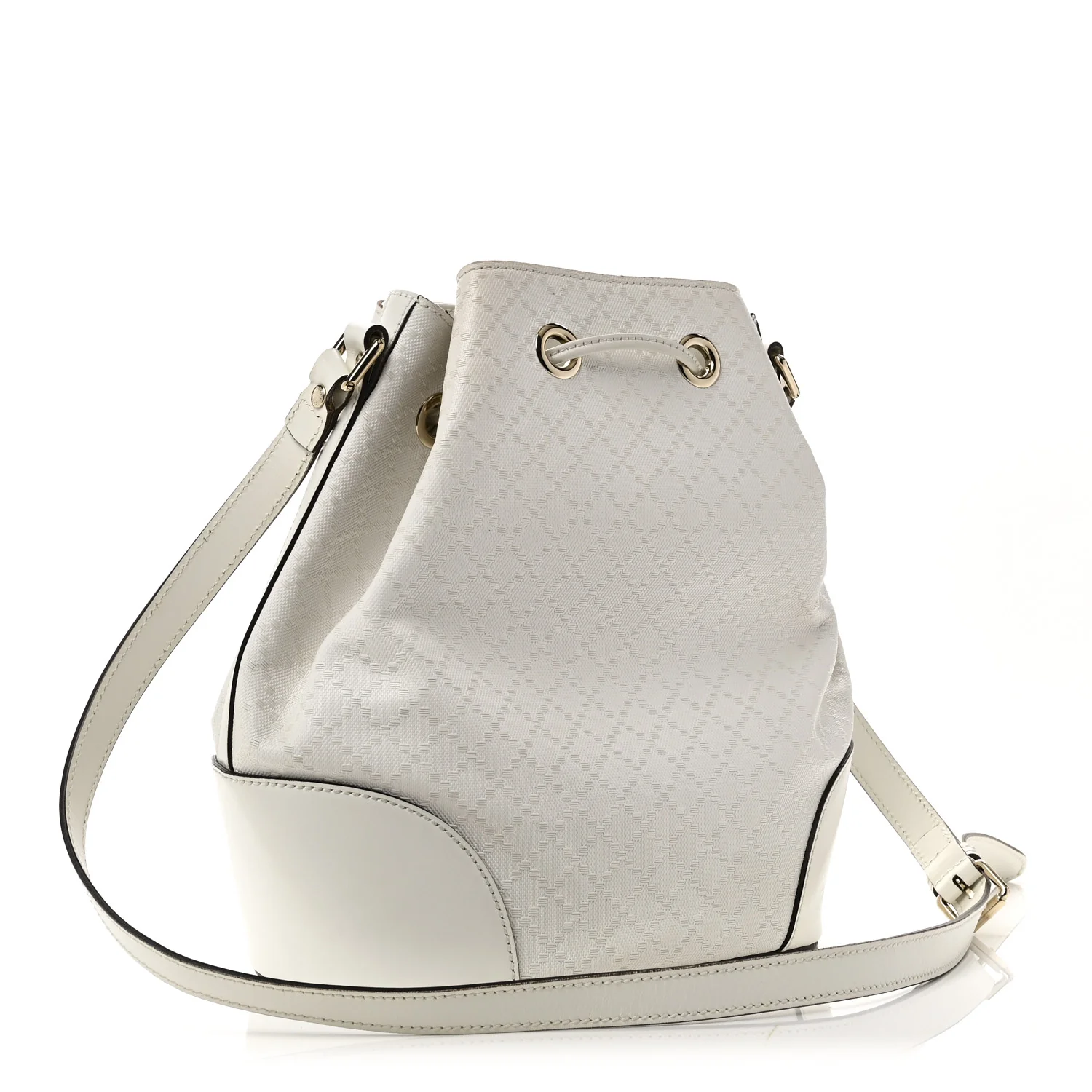 Bright Diamante Medium Bucket Bag Great White - Image 3