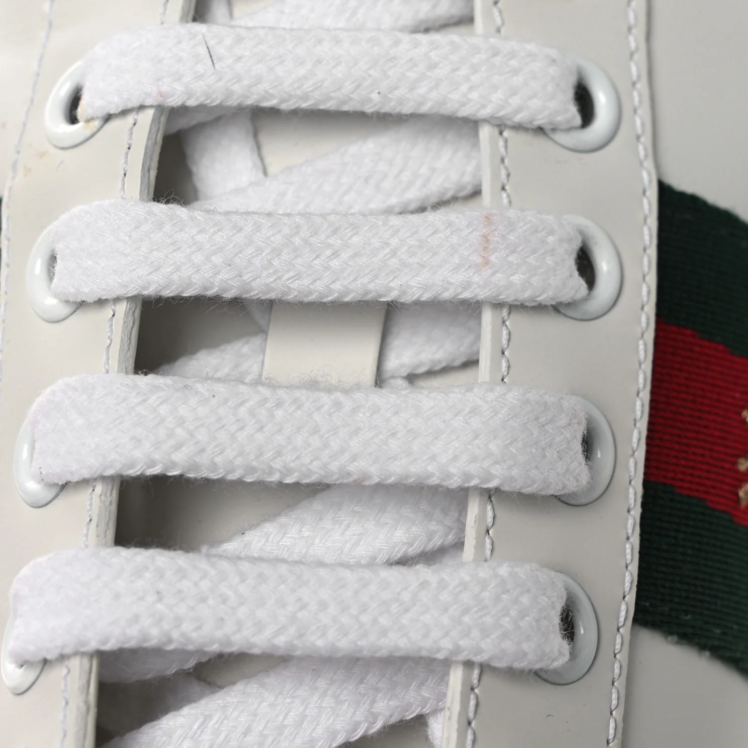 Calfskin Ayers Bee Embroidered Womens Ace Sneakers 35 White Green - Image 11