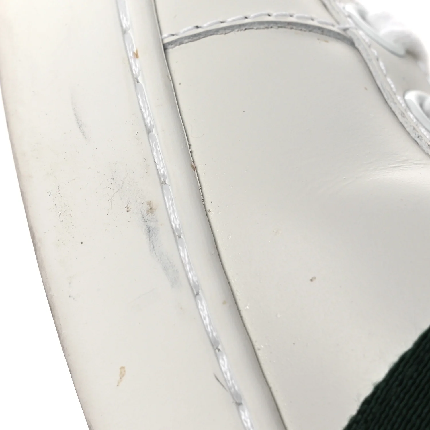 Calfskin Ayers Bee Embroidered Womens Ace Sneakers 35 White Green - Image 12