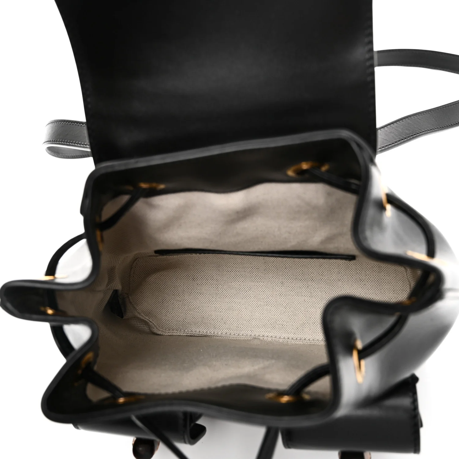 Calfskin Bamboo Backpack Black - Image 5