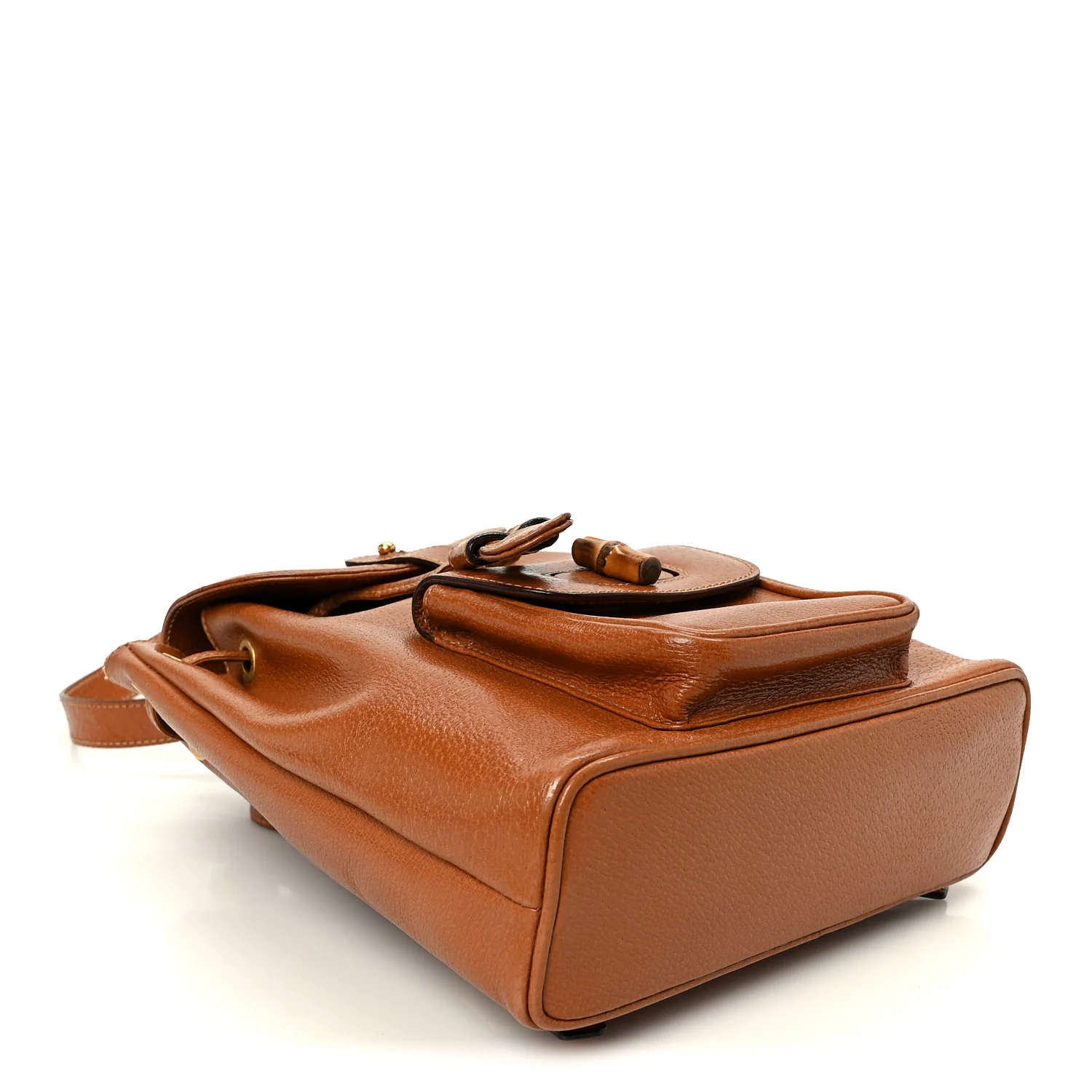 Calfskin Bamboo Mini Backpack Brown - Image 3