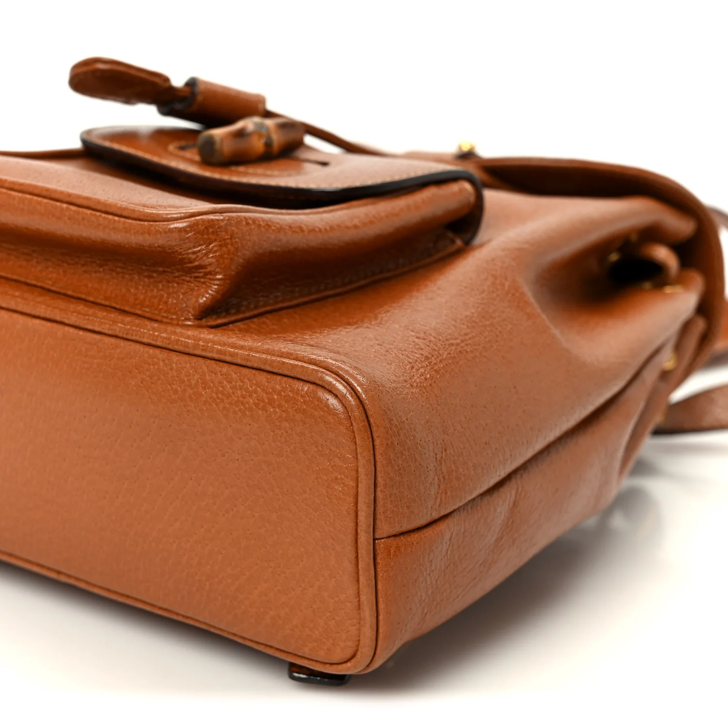 Calfskin Bamboo Mini Backpack Brown - Image 9