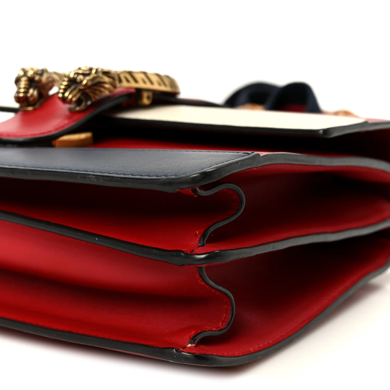 Calfskin Bamboo Web Medium Dionysus Top Handle Bag Red White Blue - Image 11