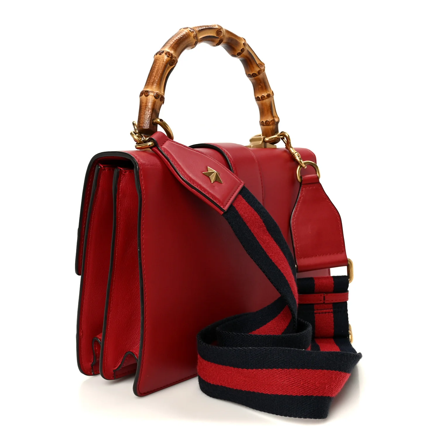 Calfskin Bamboo Web Medium Dionysus Top Handle Bag Red White Blue - Image 3