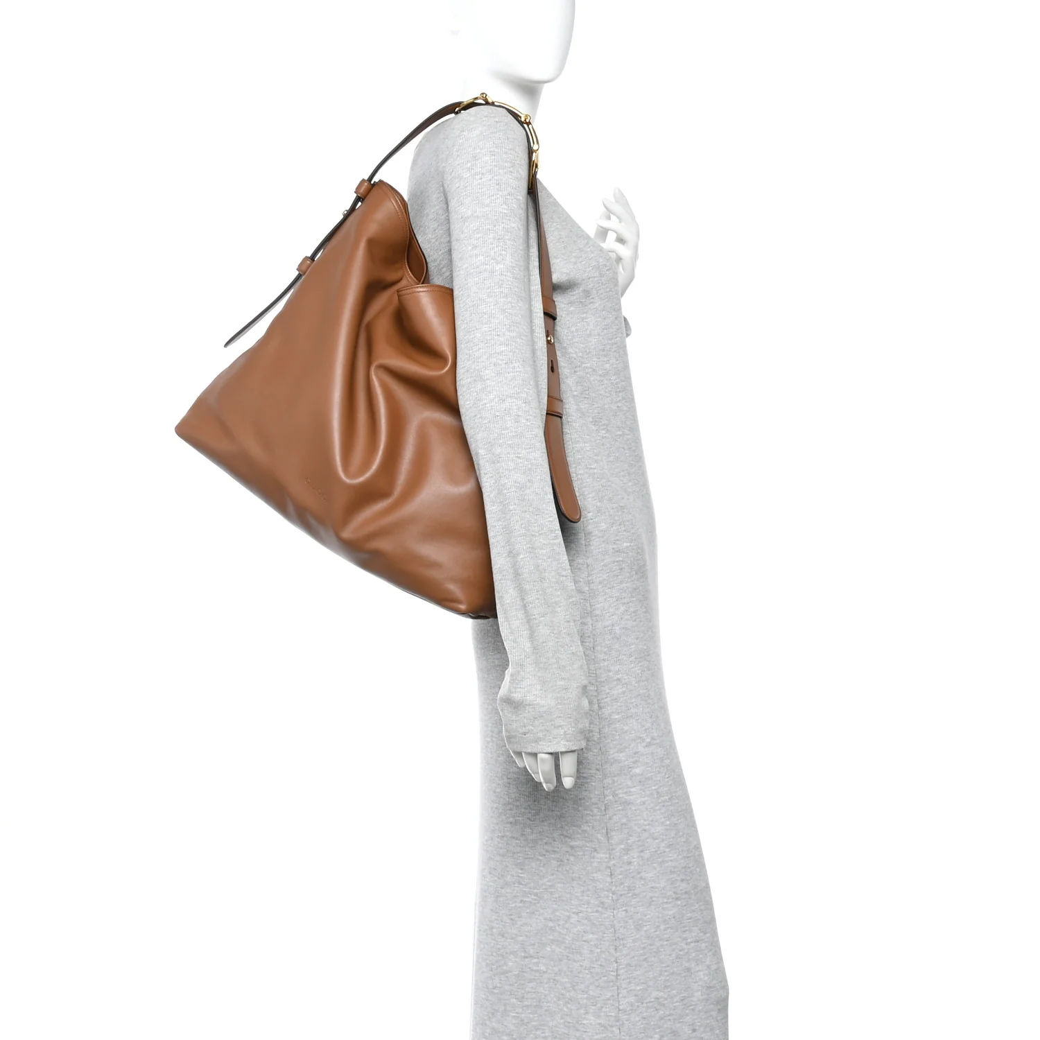 Calfskin Beatrix Horsebit Large Tote Bag Brown - Image 2
