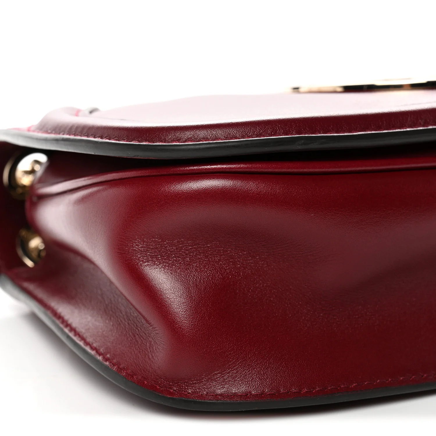 Calfskin Blondie Medium Shoulder Bag Dark Red - Image 9