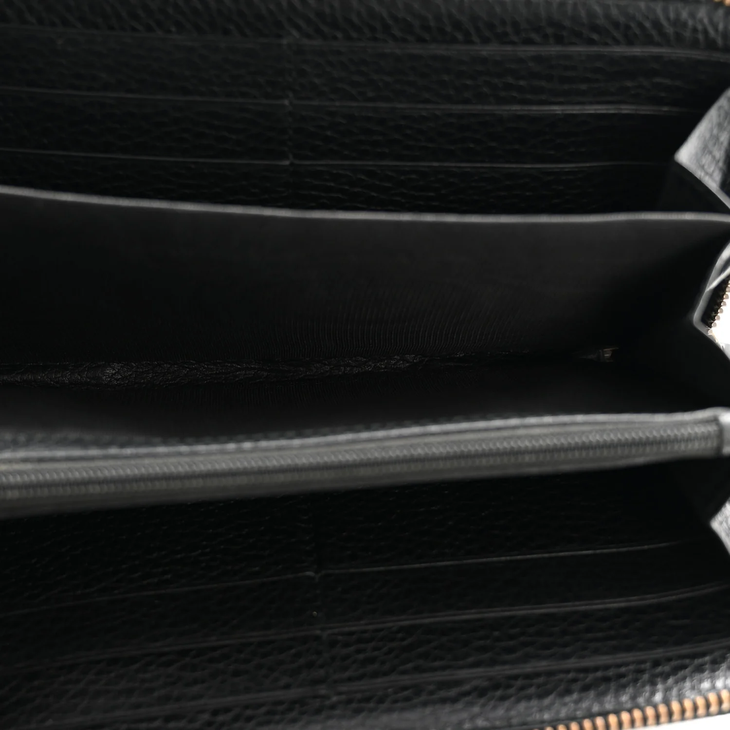 Calfskin Butterfly Zip Around Wallet Black - Image 5