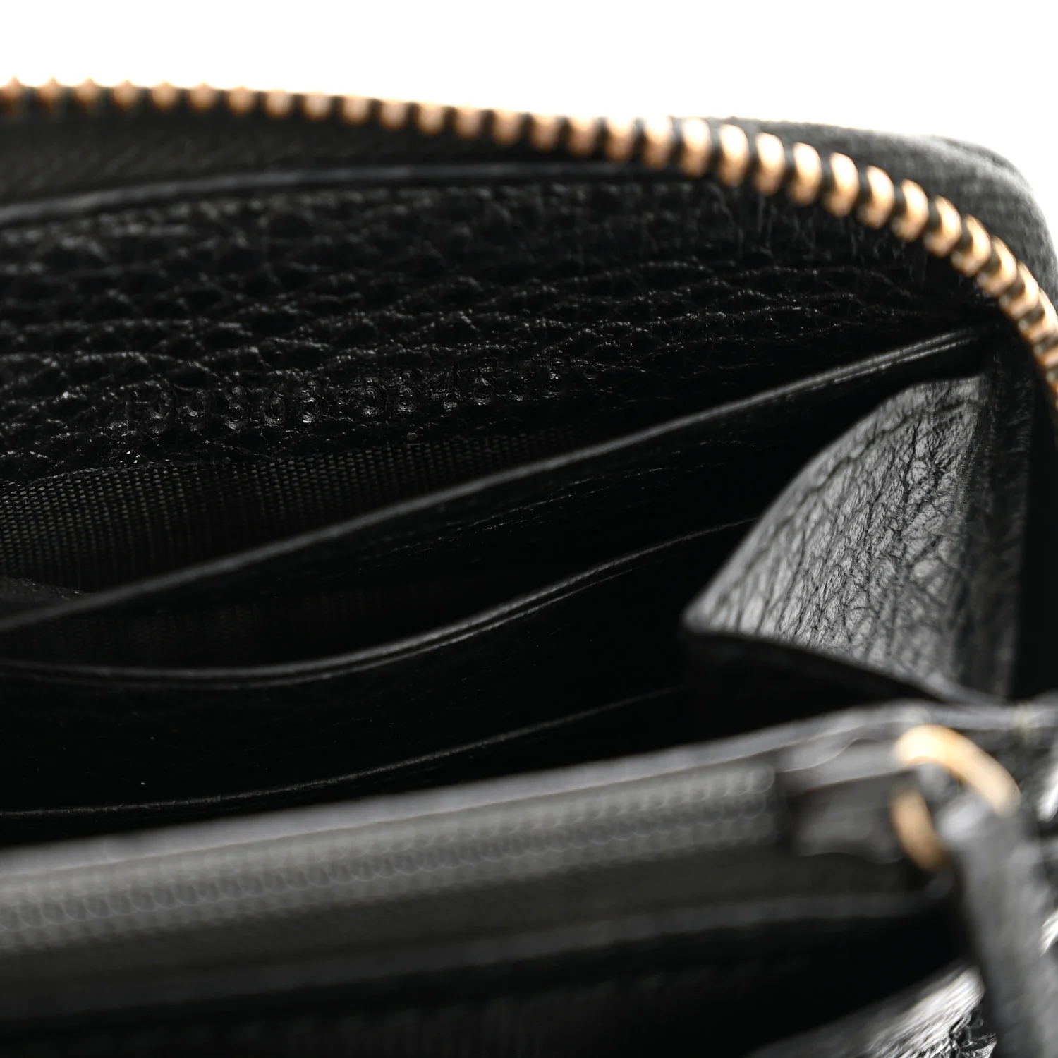Calfskin Butterfly Zip Around Wallet Black - Image 7