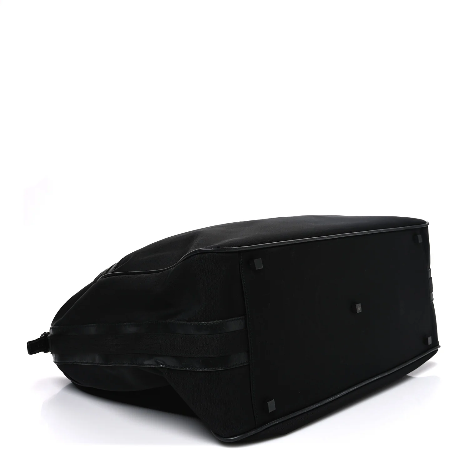 Calfskin Canvas Double Zip Large Travel Bag Black - Image 3