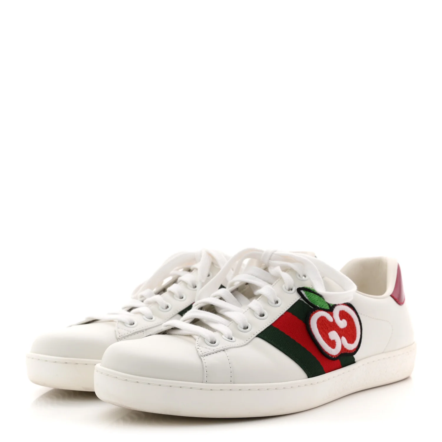 Calfskin Crocodile Web Mens Ace Sneakers 8 White Green - Image 4