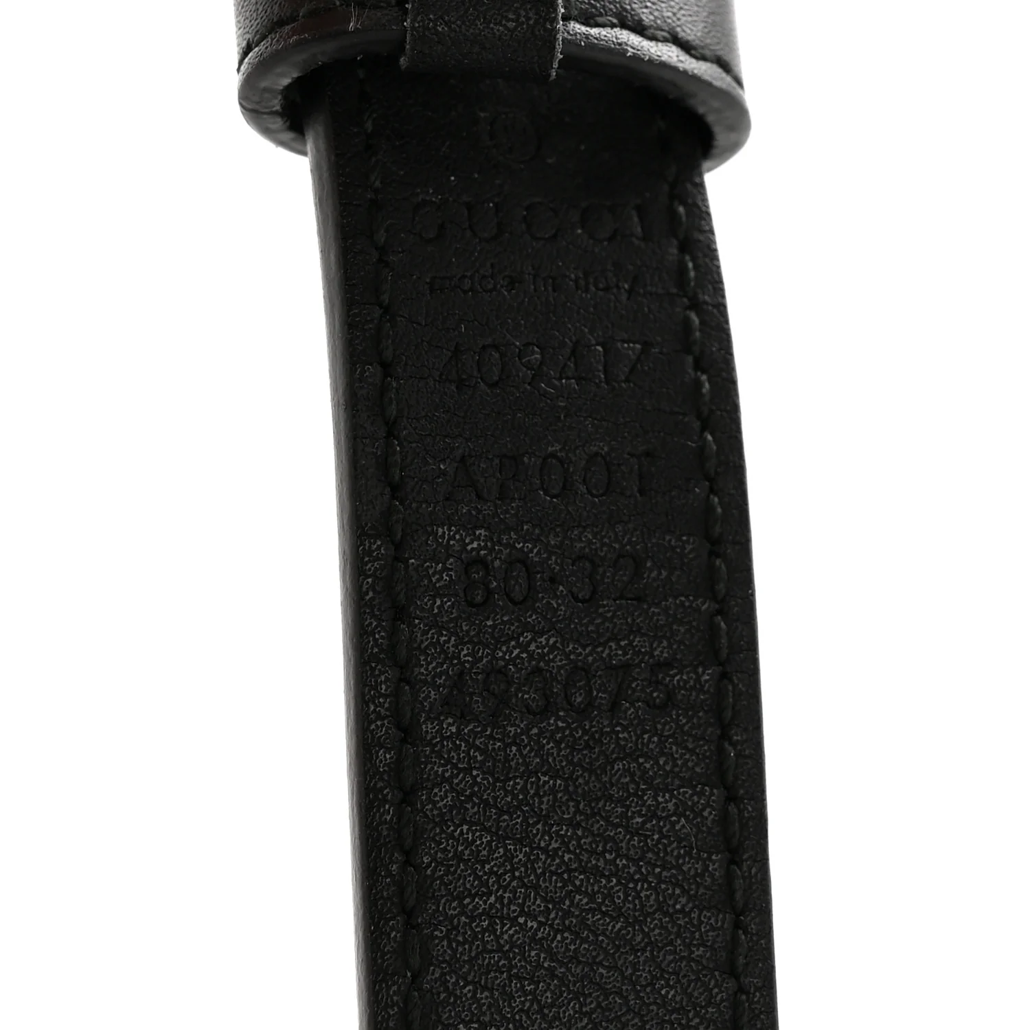 Calfskin Double G 20mm Belt 80 32 Black - Image 5