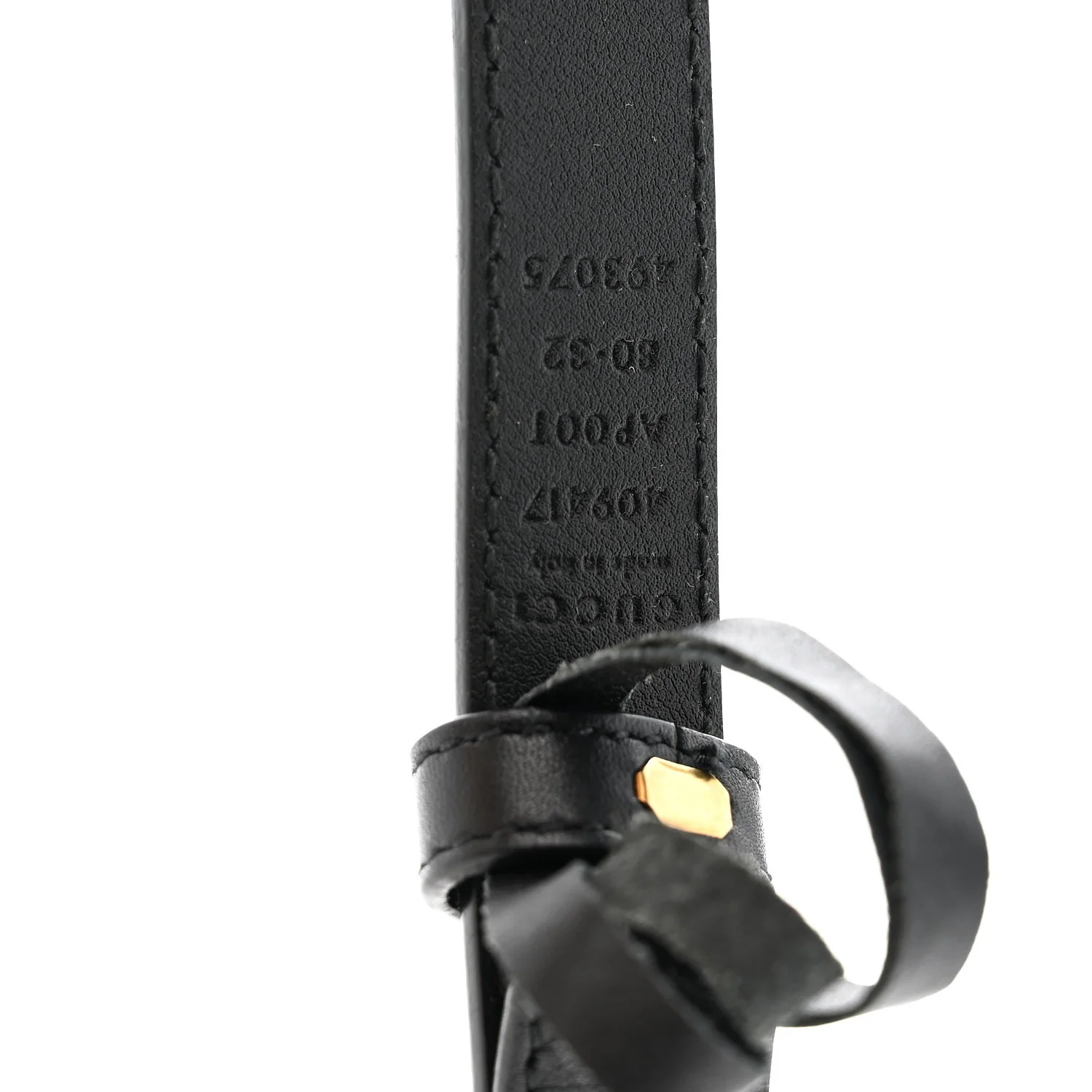 Calfskin Double G 20mm Belt 80 32 Black - Image 3
